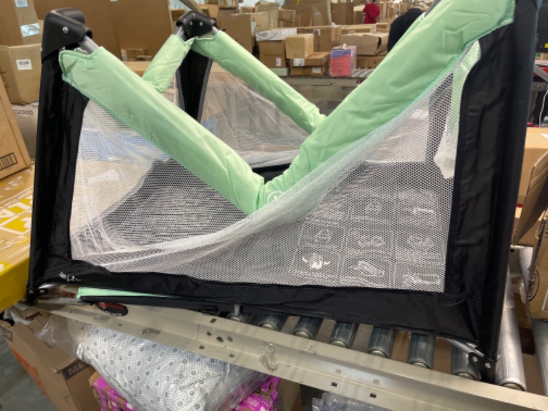 Photo 2 of Dream On Me Zodiak Portable Playard in Mint, Lightweight, Packable and Easy Setup Baby Playard, Breathable Mesh Sides and Soft Fabric - Comes with a Removable Padded Mat