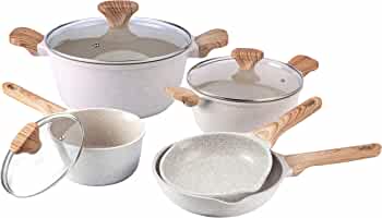 Photo 1 of Country Kitchen Nonstick Induction Cookware Sets - 8 Pc. Set, Cream