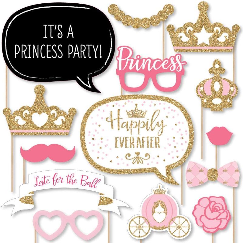 Photo 1 of 
Big Dot of Happiness Little Princess Crown - Pink and Gold Princess Baby Shower or Birthday Party Photo Booth Props Kit - 20 Count