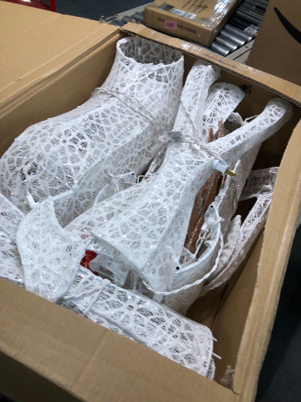 Photo 1 of Shintenchi 3-Piece LED Lighted Christmas Deer Outdoor Yard Decorations, 3D Super Large Christmas Reindeer Decor, Outdoor Lighted Holiday Deer with 360 LED Displays for Front Yards Garden Lawn Patio