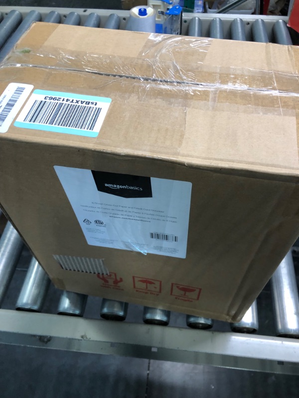 Photo 1 of Amazon Basics 8-Sheet Cross Cut Paper Shredder and Credit Card Shredder with 4.1 Gallon Bin 8 Sheet Shredder