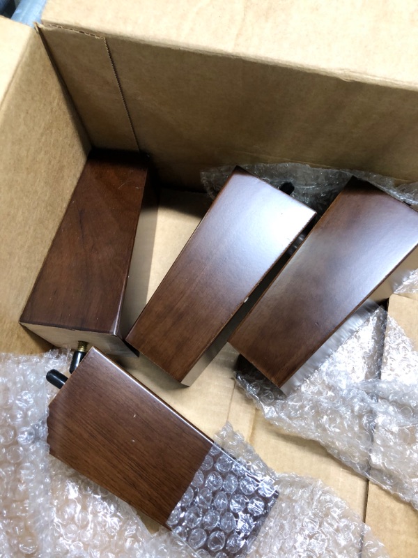 Photo 3 of AFOORD Brown Furniture Legs-Wood Sofa Legs Set of 4,Square Couch  inLegs 6 inch Mid-Century Modern Replacement Dresser Legs,Bed Legs,Ottoman Legs,Chair Legs for Furniture or DIY Projects.