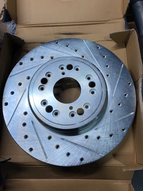 Photo 4 of R1 Concepts eLINE Series Front Drilled and Slotted Brake Rotors Compatible For 1995-2000 Lexus LS400