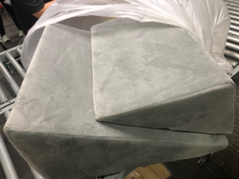 Photo 1 of 2 pc, Grey Wedge Pillows 