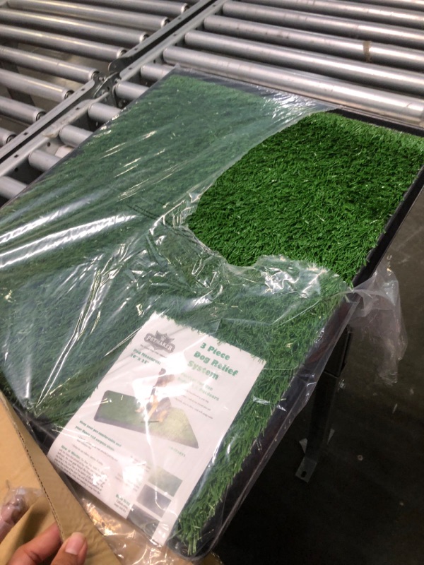 Photo 1 of Artificial Grass Puppy Pee Pad for Dogs and Small Pets - 20x25 Reusable 3-Layer Training Potty Pad with Tray - Dog Housebreaking Supplies by PETMAKER
