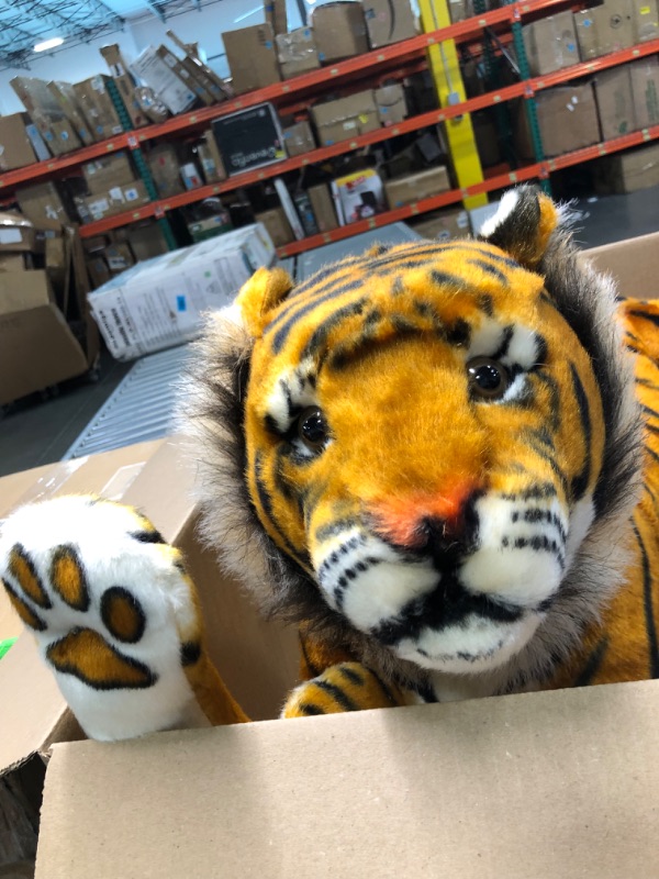 Photo 5 of Melissa & Doug Giant Tiger - Lifelike Stuffed Animal (over 5 feet long)