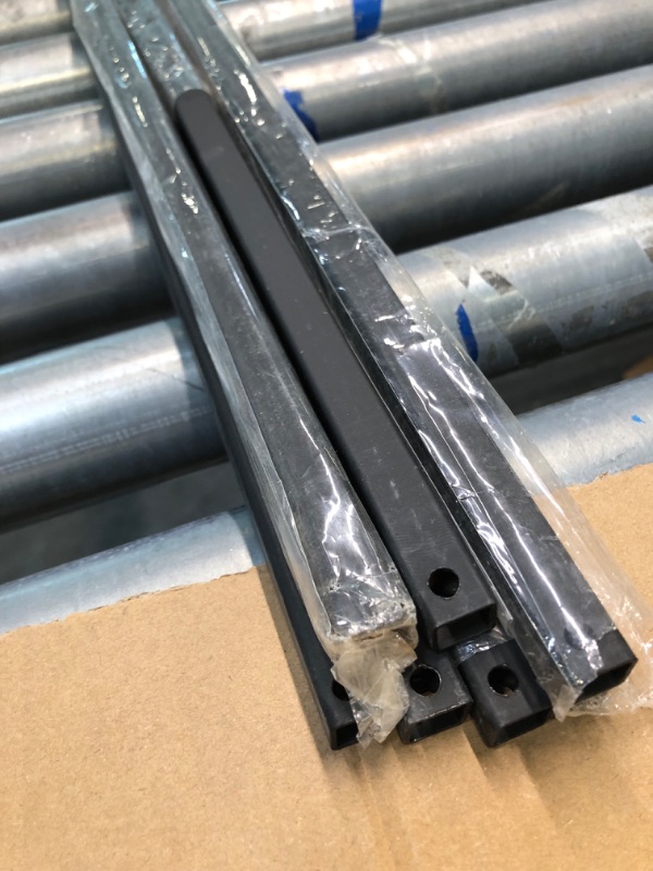 Photo 1 of Affordable Stair Parts 1/2' Railing Wrought Iron Balusters (7 pack) Plain Bars Modern Hollow (Real Satin Black not Matte) Metal Spindles - x 44' Tall