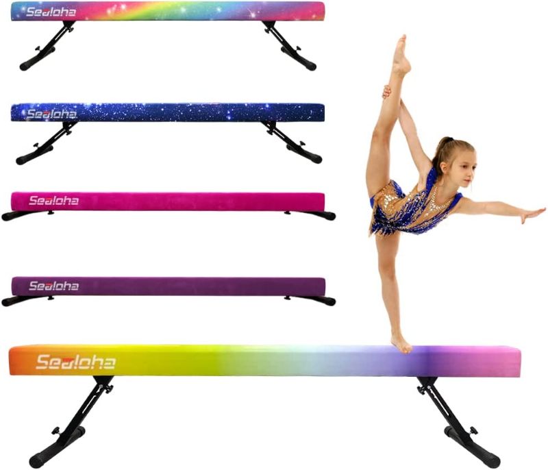 Photo 1 of 8ft Adjustable&Foldable Balance Beam,High-Low Floor Beam Suede Gymnastics Equipment,No Tool Require,Gymnastics Beam for Training,Physical Therapy and Professional HomeTraining