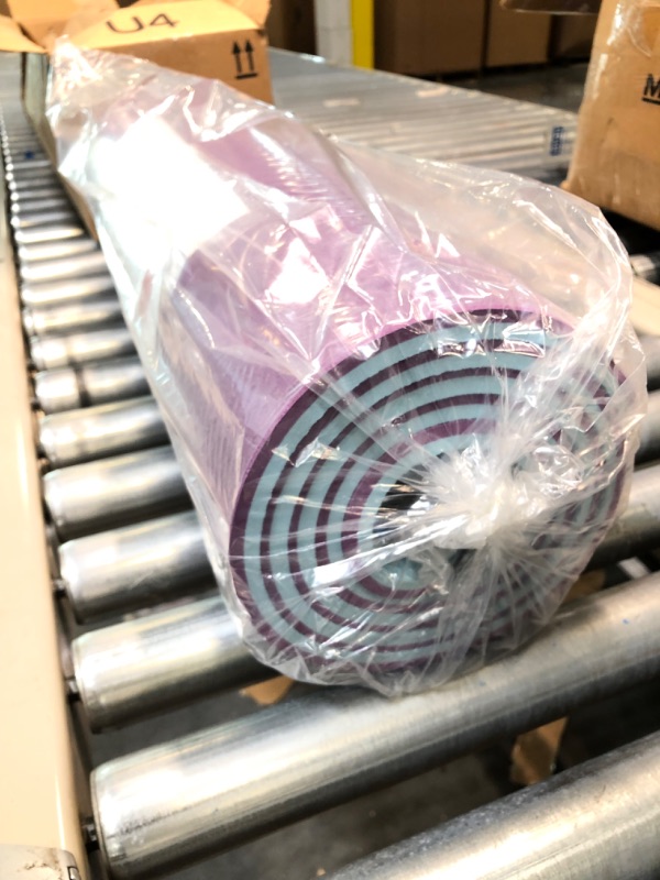 Photo 1 of Feetlu Yoga Mat Thick with Strap, 2/5 Inch (10MM) - Extra Thick Yoga Mat Non Slip Workout Mat Double-Sided, Eco POE Yoga Mats for Women Men, Workout Mat for Yoga, Pilates, and Floor Exercises Dark Purple/Blue Gray 2/5"x 24" x 72"