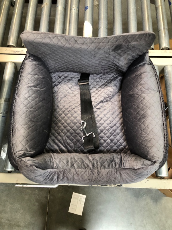 Photo 1 of Dog Car Seat Bed with Pocket for Small Dogs Travel Safety,Non-Slip Base and Thickened Sponge Pad, can be Disassembled and Easy to Clean(Black Outside Grey Inside)