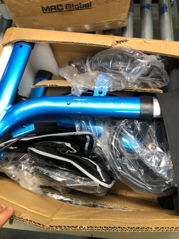 Photo 1 of Healconnex Rollator Walkers for Seniors-Folding Rollator Walker with Seat and Four 8-inch Wheels-Medical Rollator Walker with Comfort Handles and Thick Backrest-Lightweight Aluminium Frame ,Blue