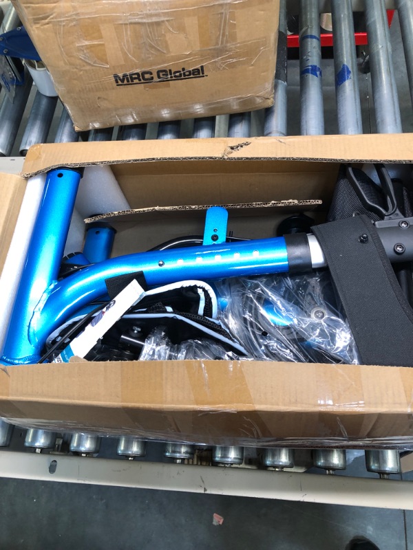 Photo 1 of Healconnex Rollator Walkers for Seniors-Folding Rollator Walker with Seat and Four 8-inch Wheels-Medical Rollator Walker with Comfort Handles and Thick Backrest-Lightweight Aluminium Frame ,Blue