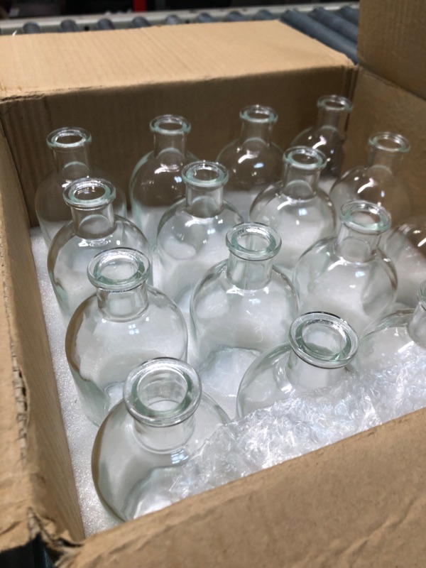 Photo 4 of YOUEON 16 Pack Living Bud Vases, Clear Glass Flower Vase, 8 Oz Decorative Bottle Vase, Glass Vase, Small Vases for Home Decor Centerpieces, Office Table Decor, Wedding Reception, Vintage Look