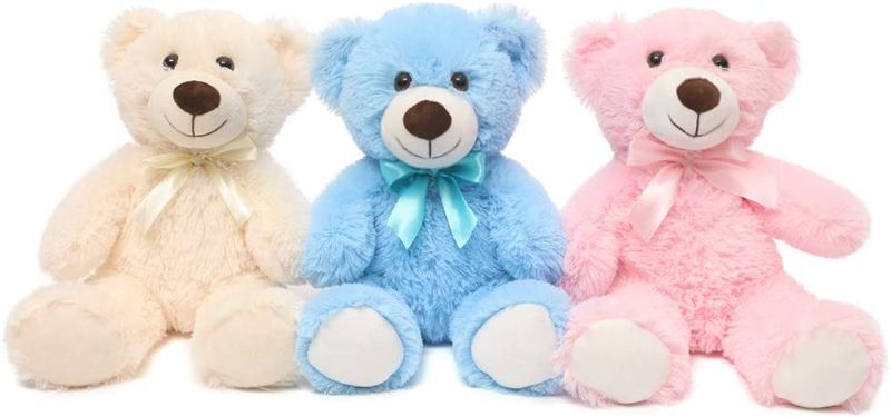 Photo 1 of Toys Studio 3-Pack Teddy Bear, 3 Colors Cute Plush Stuffed Animals, 13.8 Inch Teddy Bears for Kids Boys Girls