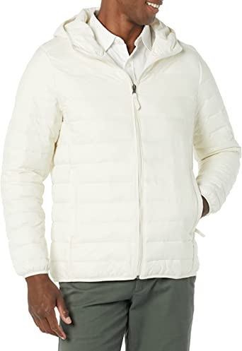 Photo 1 of Amazon Essentials Men's Lightweight Water-Resistant Packable Hooded Puffer Jacket