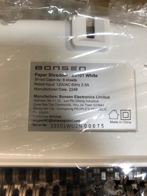 Photo 7 of BONSEN White Paper Shredder for Home Office