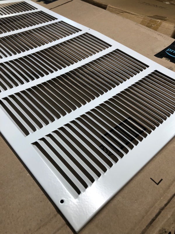 Photo 4 of Air Flow Decor 30" x 14" Steel Return Air Grille | HVAC Vent Cover Grill for Wall, Sidewall and Ceiling | Air Return Vent Covers, White (Screws Included) | Outside Dimensions: 31.75"W x 15.75"H