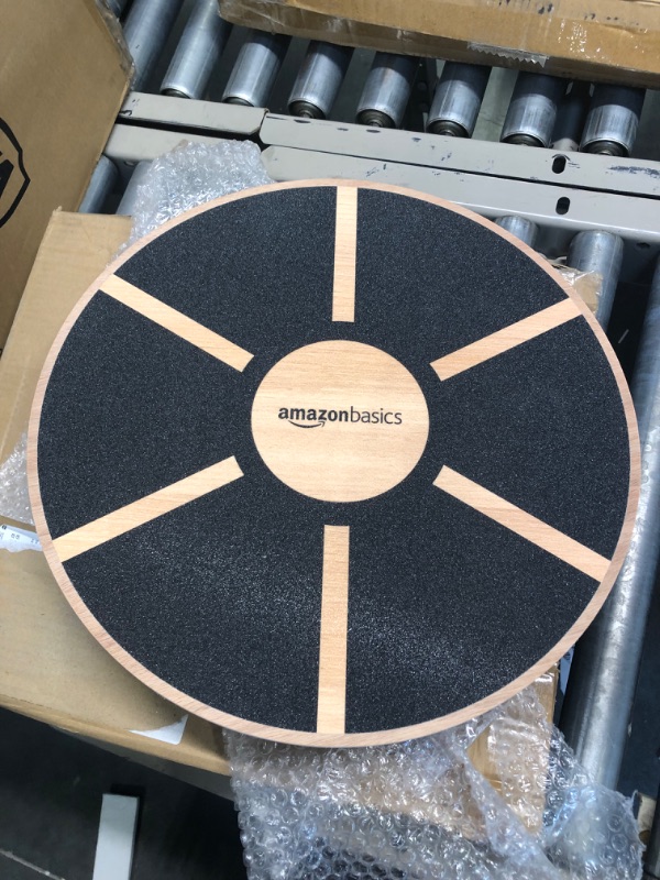 Photo 1 of Amazon Basics Wood Wobble Exercise Balance Board Black