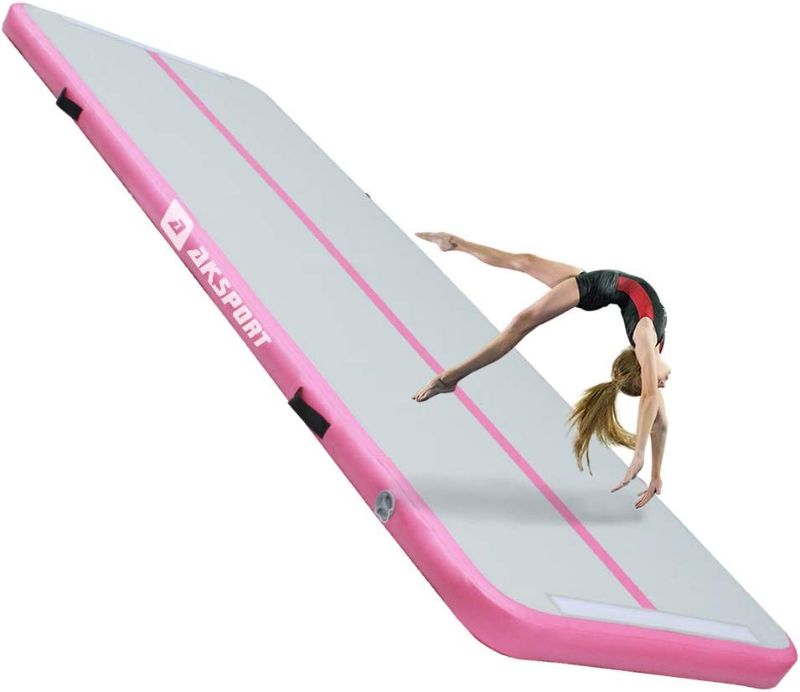 Photo 1 of AKSPORT Air Mat Tumble Track 10ft 13ft 16ft 20ft Inflatable Gymnastics Mat Air Tumbling Mat with Air Pump for Home Use/Tumble/Gym/Training/Cheerleading/Yoga