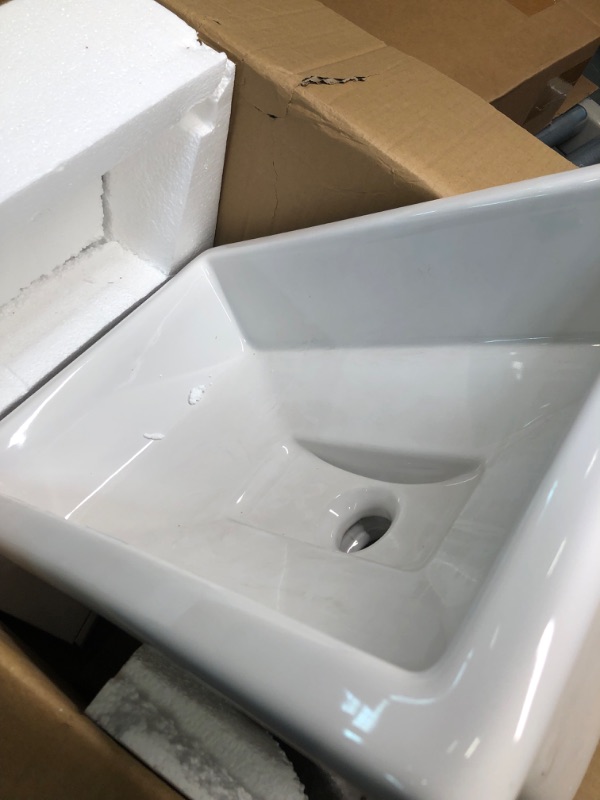 Photo 5 of AMASHEN 21" x 14" Self-rimming Bathroom Sink Undermount or Drop-in Ceramic Vanity Basin with Overflow