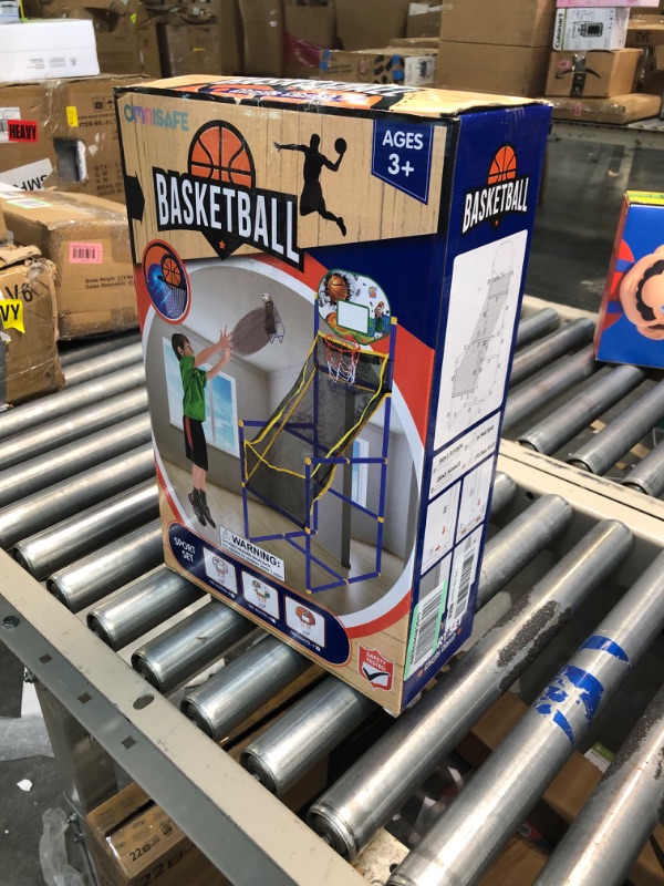 Photo 2 of OMNISAFE Arcade Basketball Hoop Game Set for Kids & Dart Board, Basketball Game Training System, Includes 2 Balls, 1 Air Pump and Slide Ramp