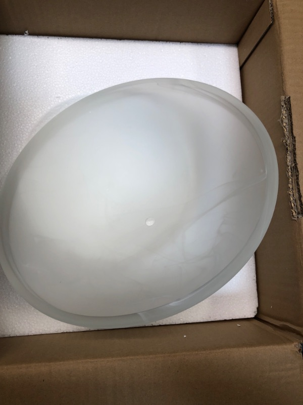 Photo 5 of Aspen Creative 25002-65-1, Flush Mount / Semi-Flush Mount Alabaster Glass Shade, 1/2" Center Hole, 11-1/2" Diameter x 4" Height