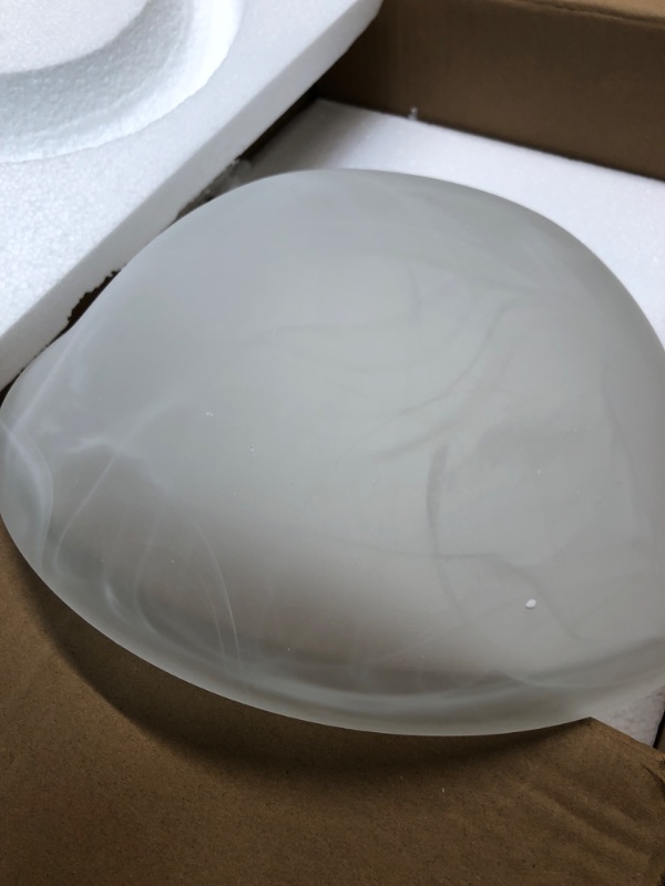 Photo 3 of Aspen Creative 25002-65-1, Flush Mount / Semi-Flush Mount Alabaster Glass Shade, 1/2" Center Hole, 11-1/2" Diameter x 4" Height