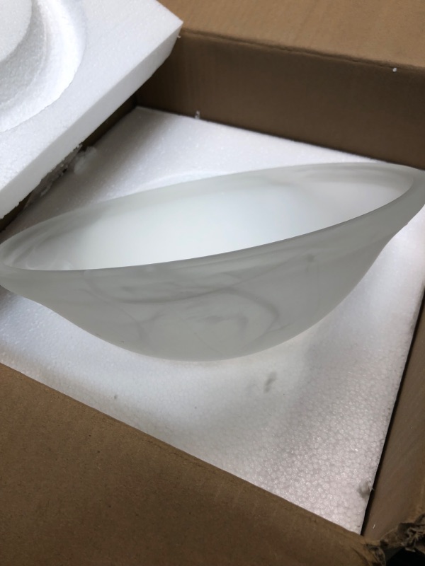 Photo 4 of Aspen Creative 25002-65-1, Flush Mount / Semi-Flush Mount Alabaster Glass Shade, 1/2" Center Hole, 11-1/2" Diameter x 4" Height