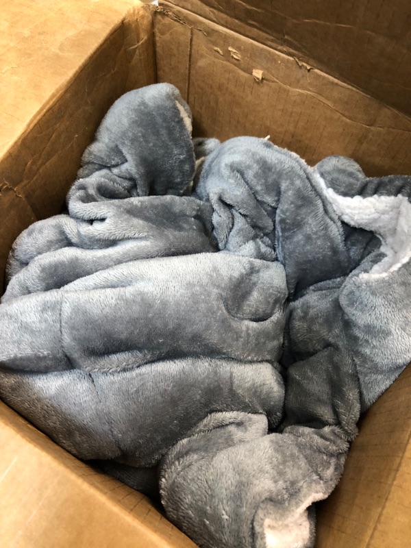 Photo 2 of Amazon Basics Ultra-Soft Micromink Sherpa Blanket, Grey