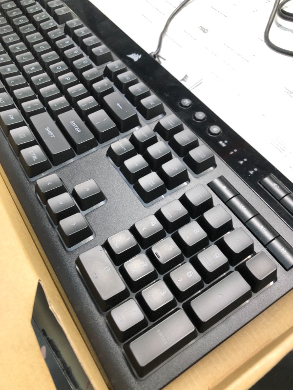 Photo 4 of CORSAIR K55 RGB PRO-Dynamic RGB Backlighting - Six Macro Keys with Elgato Stream Deck Software Integration-IP42 Dust and Spill Resistant-Detachable Palm Rest-Dedicated Media and Volume Keys, Black