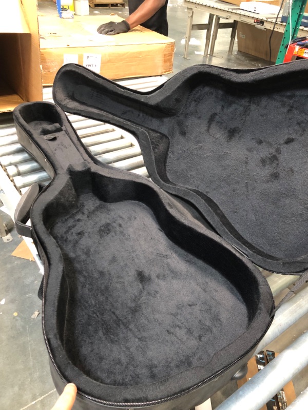 Photo 4 of CAHAYA Guitar Case Acoustic Hardshell 0.8in Thick Padding Waterproof PU with 3 Pockets and Storage Box Inside Hard Guitar Case for 40 41 inch Acoustic Guitar Travel Case for Air Consignment