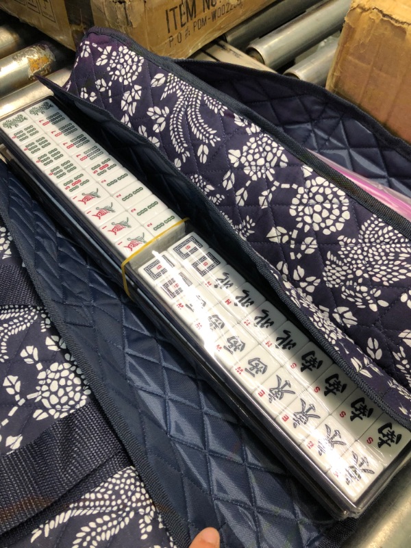 Photo 4 of 166 Tiles American Mahjong Set Blue Phoenix Soft Bag 4 Pushers/Racks Easy Carry Western Mahjongg