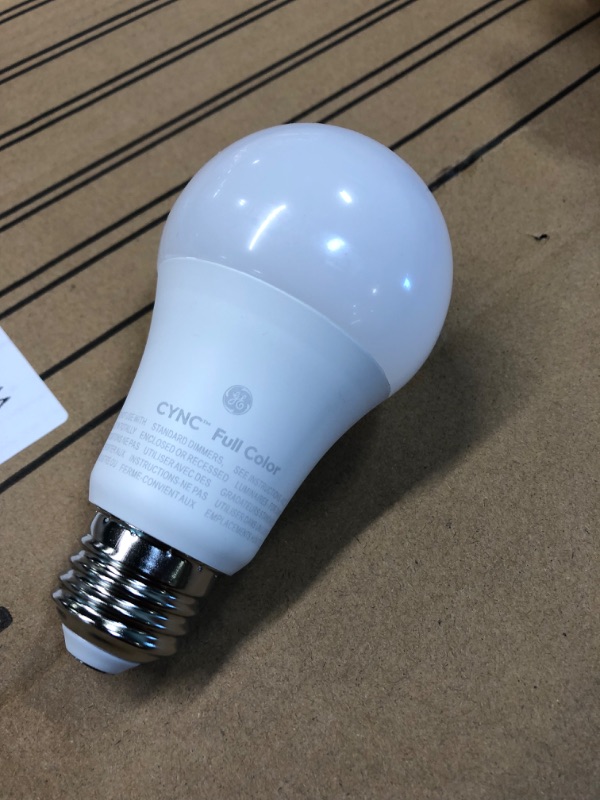 Photo 3 of GE Lighting CYNC Smart LED Light Bulb, Color Changing Lights, Bluetooth and Wi-Fi Lights, Works with Alexa and Google Home, A19 Light Bulb (1 Pack)