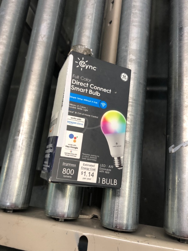 Photo 2 of GE Lighting CYNC Smart LED Light Bulb, Color Changing Lights, Bluetooth and Wi-Fi Lights, Works with Alexa and Google Home, A19 Light Bulb (1 Pack)