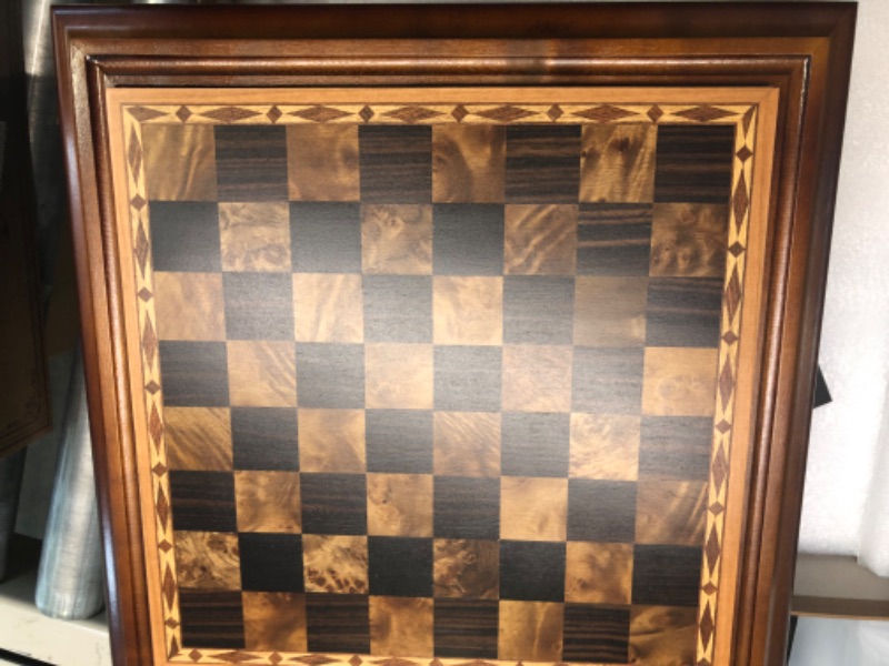 Photo 4 of AMEROUS 14 inches Wooden Chess Set with Metal Chess Pieces / 2.5'' King / Storage for Chessmen / Gift Package / Instructions / Classic Board Game