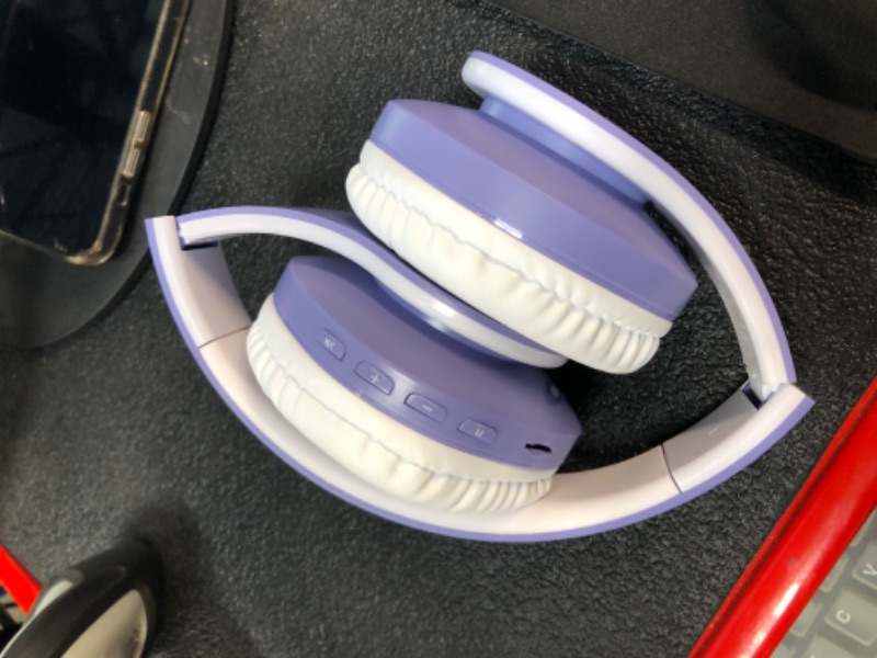 Photo 6 of ZIHNIC Bluetooth Headphones Over-Ear, Foldable Wireless and Wired Stereo Headset Micro SD/TF, FM for Cell Phone,PC,Soft Earmuffs &Light Weight for Prolonged Wearing (Purple)