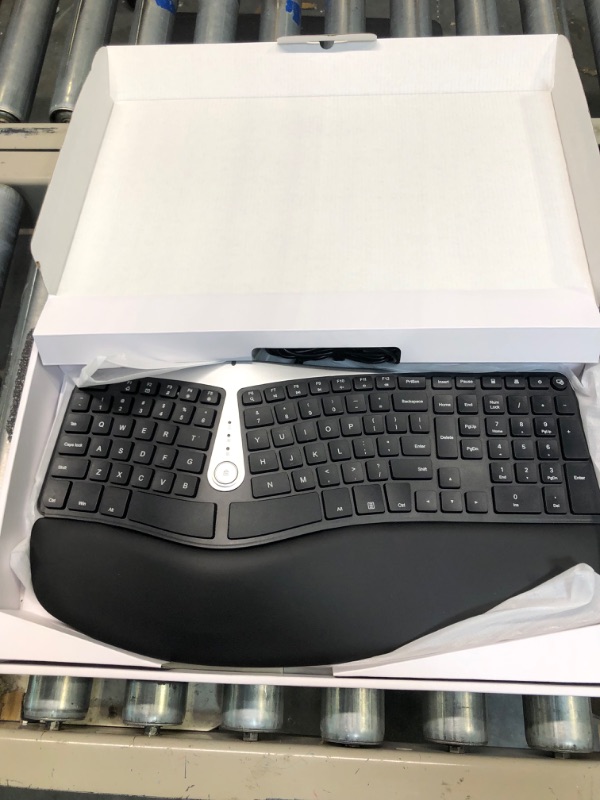 Photo 3 of Nulea Ergonomic Keyboard, Wired Split Keyboard with Pillowed Wrist and Palm Support, Featuring Dual USB Ports, Natural Typing Keyboard for Carpal Tunnel, Compatible with Windows/Mac