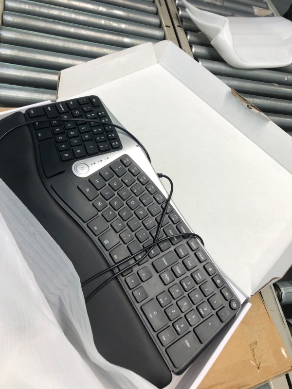 Photo 3 of Nulea Ergonomic Keyboard, Wired Split Keyboard with Pillowed Wrist and Palm Support, Featuring Dual USB Ports, Natural Typing Keyboard for Carpal Tunnel, Compatible with Windows/Mac