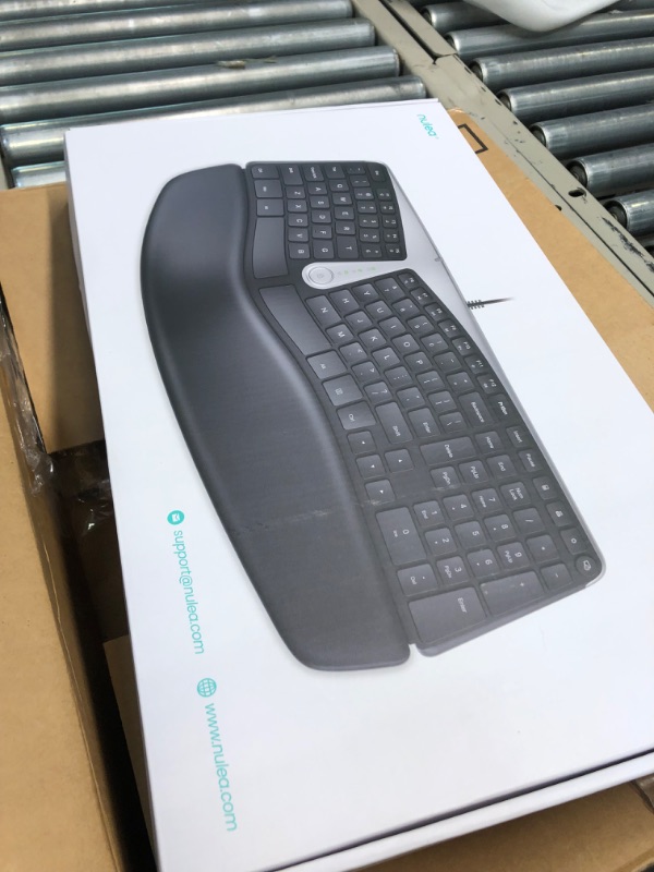 Photo 4 of Nulea Ergonomic Keyboard, Wired Split Keyboard with Pillowed Wrist and Palm Support, Featuring Dual USB Ports, Natural Typing Keyboard for Carpal Tunnel, Compatible with Windows/Mac