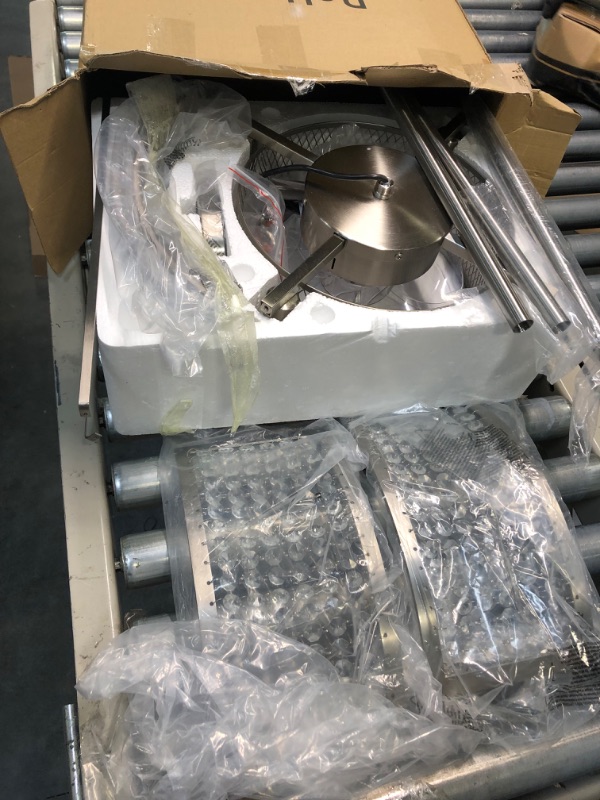 Photo 5 of Ceiling Fans with Lights, Bladeless Ceiling Fan with Remote Control Caged Ceiling Fan with Reversible 6 Speeds Motor for Living Room Kitchen Bedroom(Crystal)