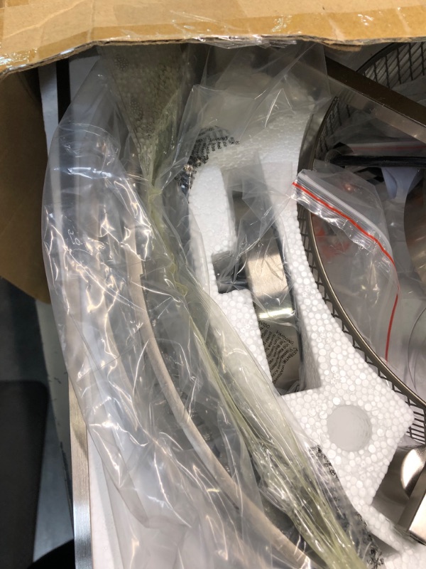 Photo 3 of Ceiling Fans with Lights, Bladeless Ceiling Fan with Remote Control Caged Ceiling Fan with Reversible 6 Speeds Motor for Living Room Kitchen Bedroom(Crystal)