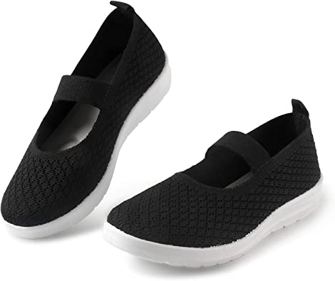 Photo 1 of MUSSHOE Walking Shoes Women Breathe Mesh Slip On Sneakers Women Comfortable Lightweight
size 6 black and white
