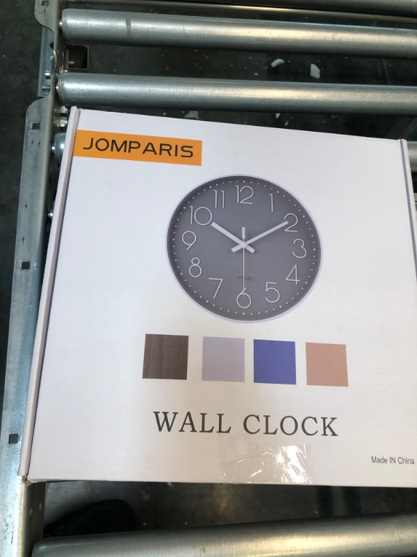Photo 1 of 12 Inch Non-Ticking Wall Clock Silent Battery Operated Round Wall Clock Modern Simple Style Decor Clock for Home/Office/School/Kitchen/Bedroom/Living Room (Gray)