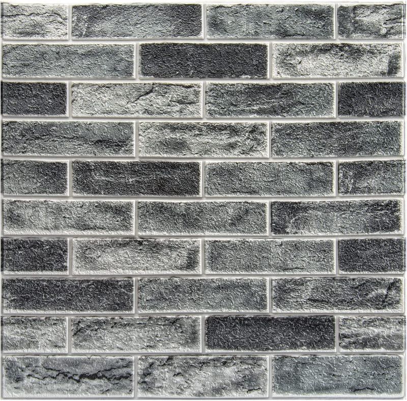 Photo 1 of Art3d 8-Pack 52.5 Sq.Ft Faux Brick 3D Wall Panels Peel and Stick in Stone Ash, Self Adhesive Waterproof Foam Wallpaper for Bedroom, Bathroom, Kitchen
