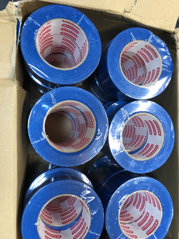 Photo 2 of XFasten Blue Painter's Tape, 2 Inch x 60 Yards (24-Pack) Blue Painters Masking Tape Bulk - Sharp Edge Line Technology, Produces Sharp Lines | Residue-Free and Artisan Grade Wall Trim Tape 2 Inches x 60 Yards (24-Pack)