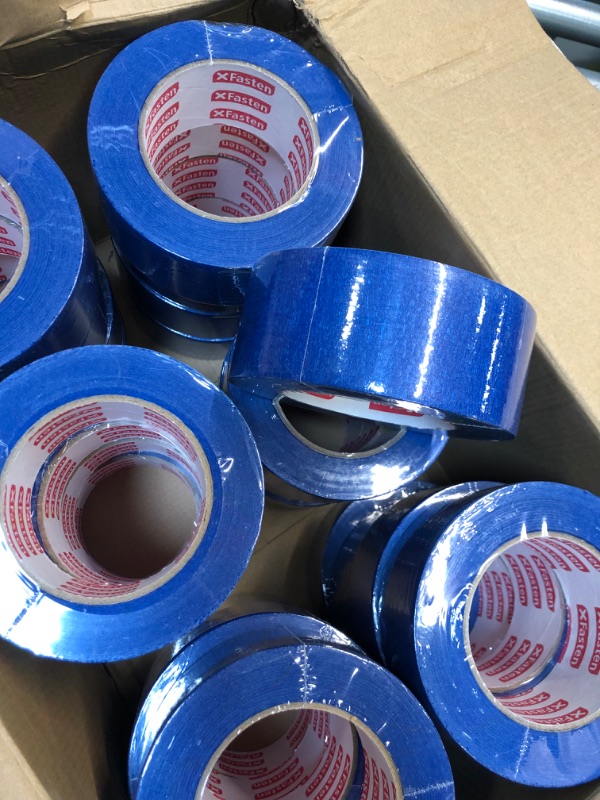 Photo 3 of XFasten Blue Painter's Tape, 2 Inch x 60 Yards (24-Pack) Blue Painters Masking Tape Bulk - Sharp Edge Line Technology, Produces Sharp Lines | Residue-Free and Artisan Grade Wall Trim Tape 2 Inches x 60 Yards (24-Pack)