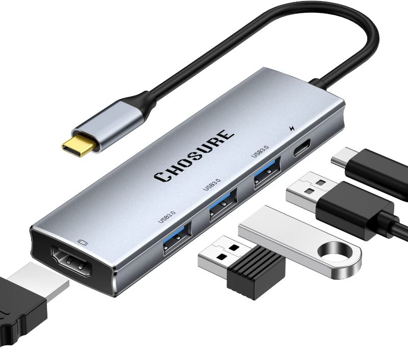 Photo 1 of USB C Hub, 5 in 1 USB-C Splitter Thunderbolt 3 Hub to 4K HDMI Adapter for MacBook, USB 3.0 Port, 100W PD,Chosure Type C Dongle Compatible with MacBook Pro Air HP XPS Steam Deck and More Type C Devices
