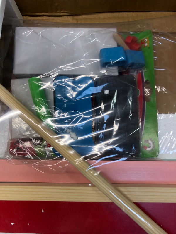 Photo 1 of Art Easel,Kids Easel Double-Sided Whiteboard & Chalkboard,Height Adjustable, Wooden Art Easel with Paper Roller and Accessories