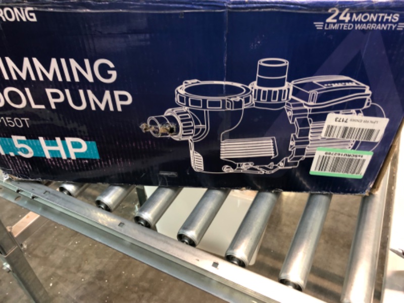 Photo 5 of Aquastrong 1.5 HP In/Above Ground Pool Pump with Timer, 220V, 8100GPH, High Flow, Powerful Self Primming Swimming Pool Pumps with Filter Basket