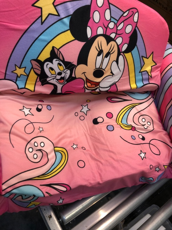Photo 2 of Marshmallow Furniture, Minnie Mouse 3-in-1 Slumber Sofa, Foam Toddler Nap Mat with Attached Blanket
